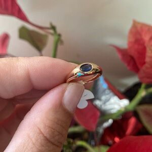 18K Gold Plated Blue Zircon Ring